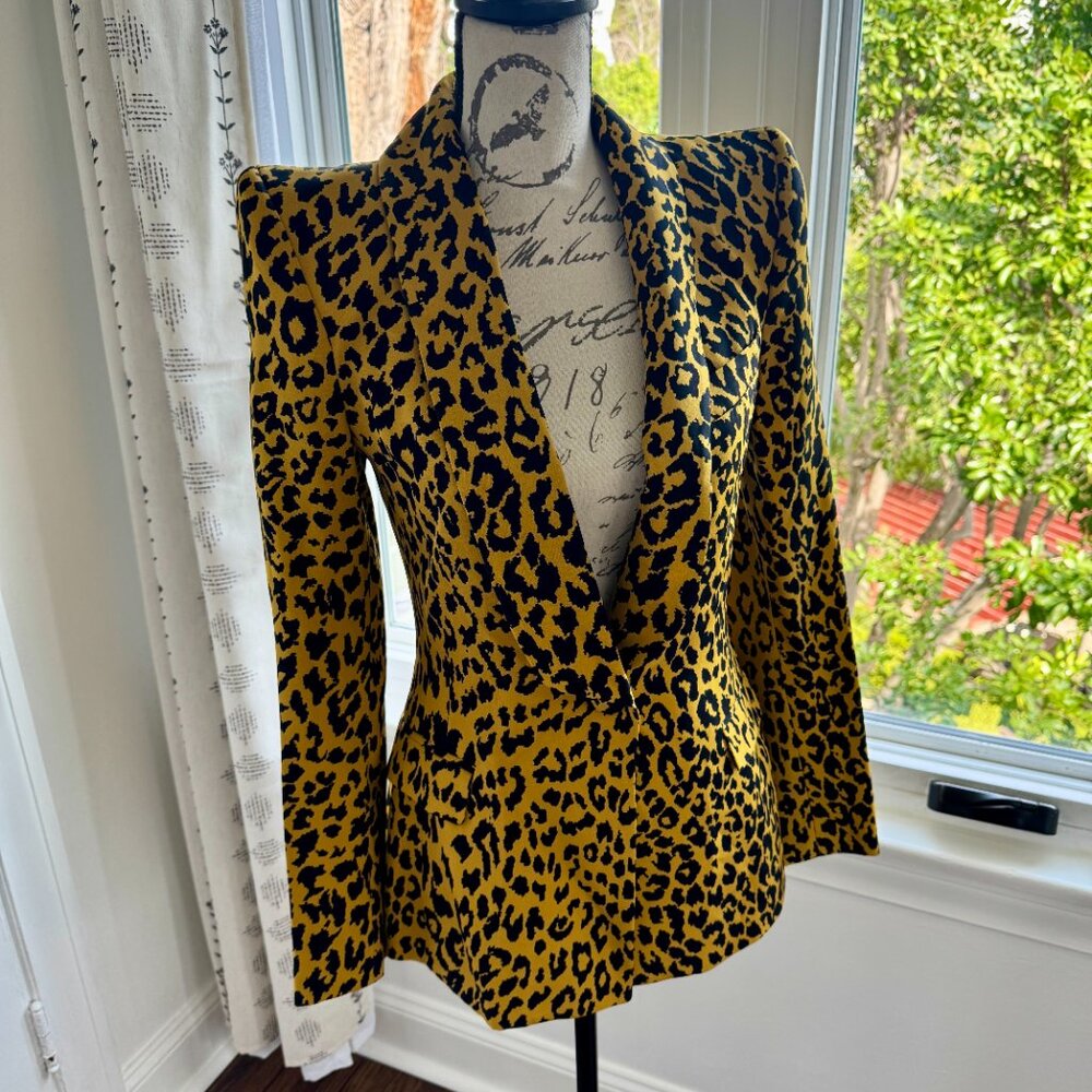 SERGIO HUDSON 100% Silk Cheetah Print Blazer - Picture 8 of 15